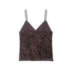 Women Clothing Summer Leopard Print Silk Net Sling Silk Net