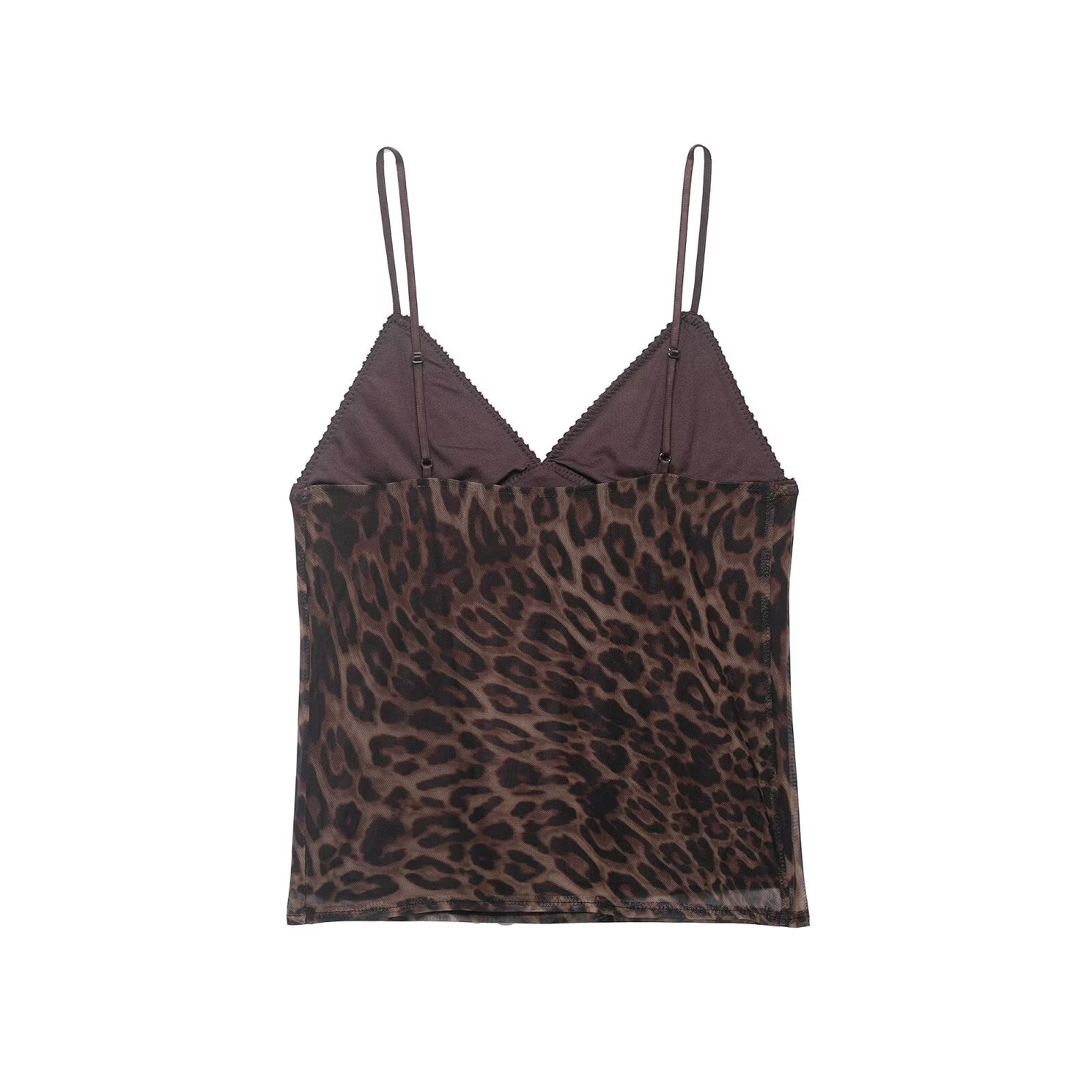 Women Clothing Summer Leopard Print Silk Net Sling Silk Net