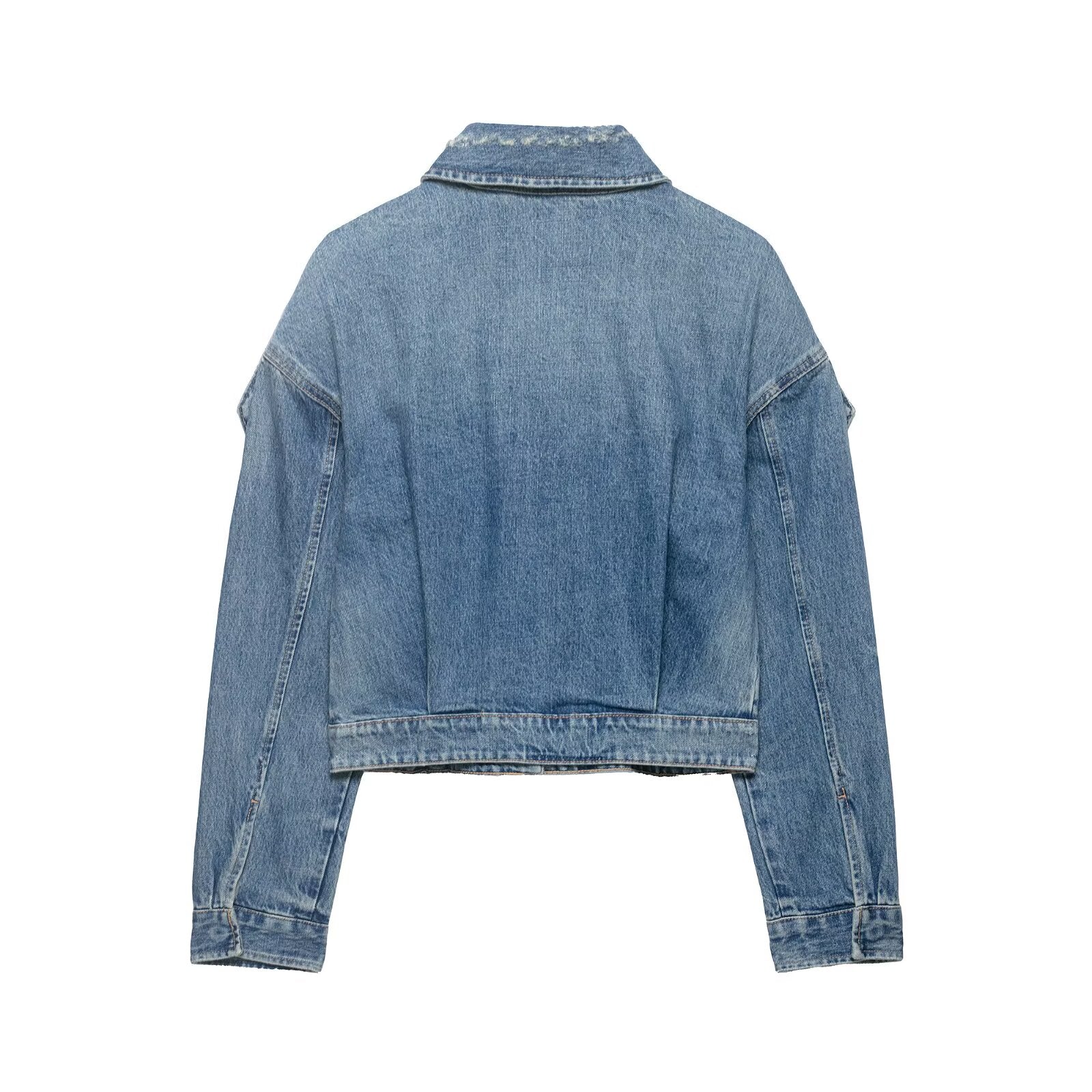 Women Clothing Summer Loop Accessories Denim Jacket Coat