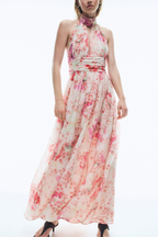Women's Backless Halter Dress