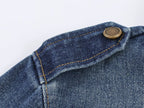 Women Clothing Top Denim Strap Breasted Jacket
