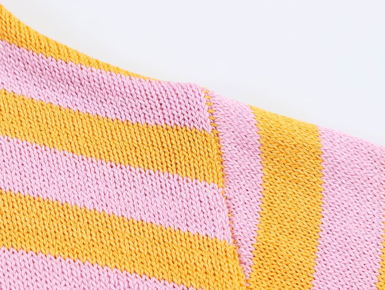 Casual Knitwear Women Striped round Neck Loose Slimming 3/4