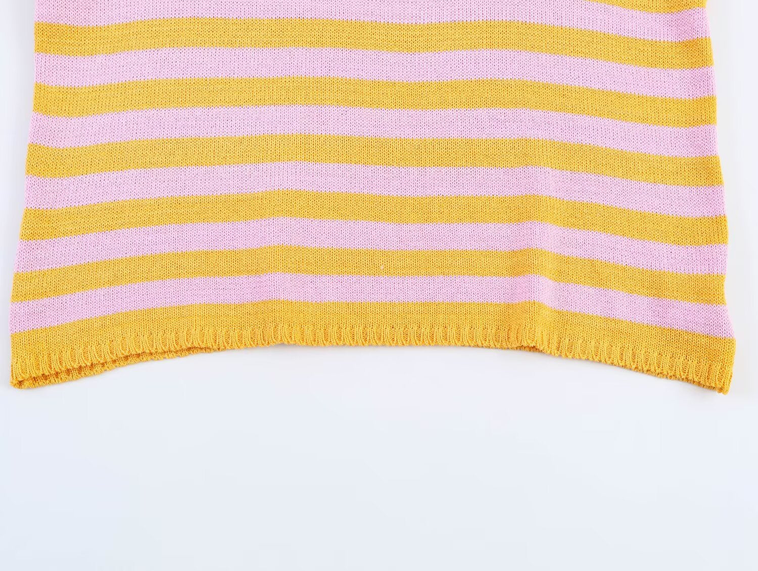 Casual Knitwear Women Striped round Neck Loose Slimming 3/4