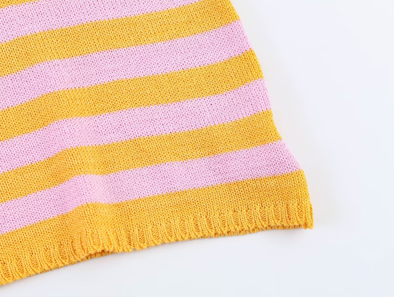 Casual Knitwear Women Striped round Neck Loose Slimming 3/4