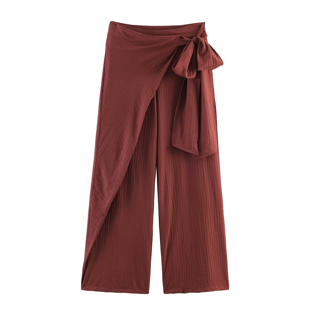 Women Clothing Summer Loose Casual Wrapping Towel Bow Pants