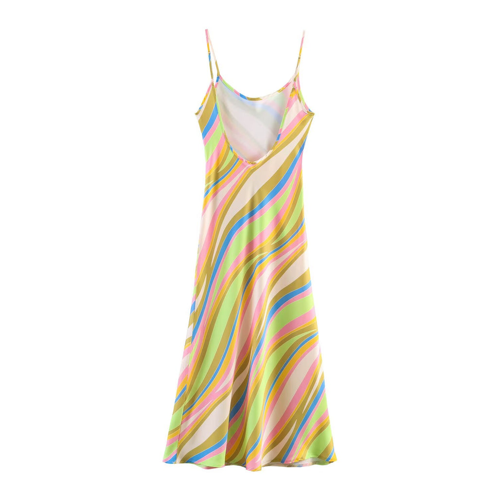 Women's Satin Backless Dress