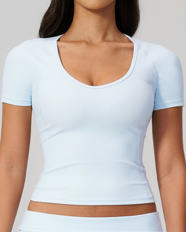 Brushed Yoga Short Sleeve Women Slim Fit All Match Outdoor Fitness Yoga Exercise Quick Drying T shirt