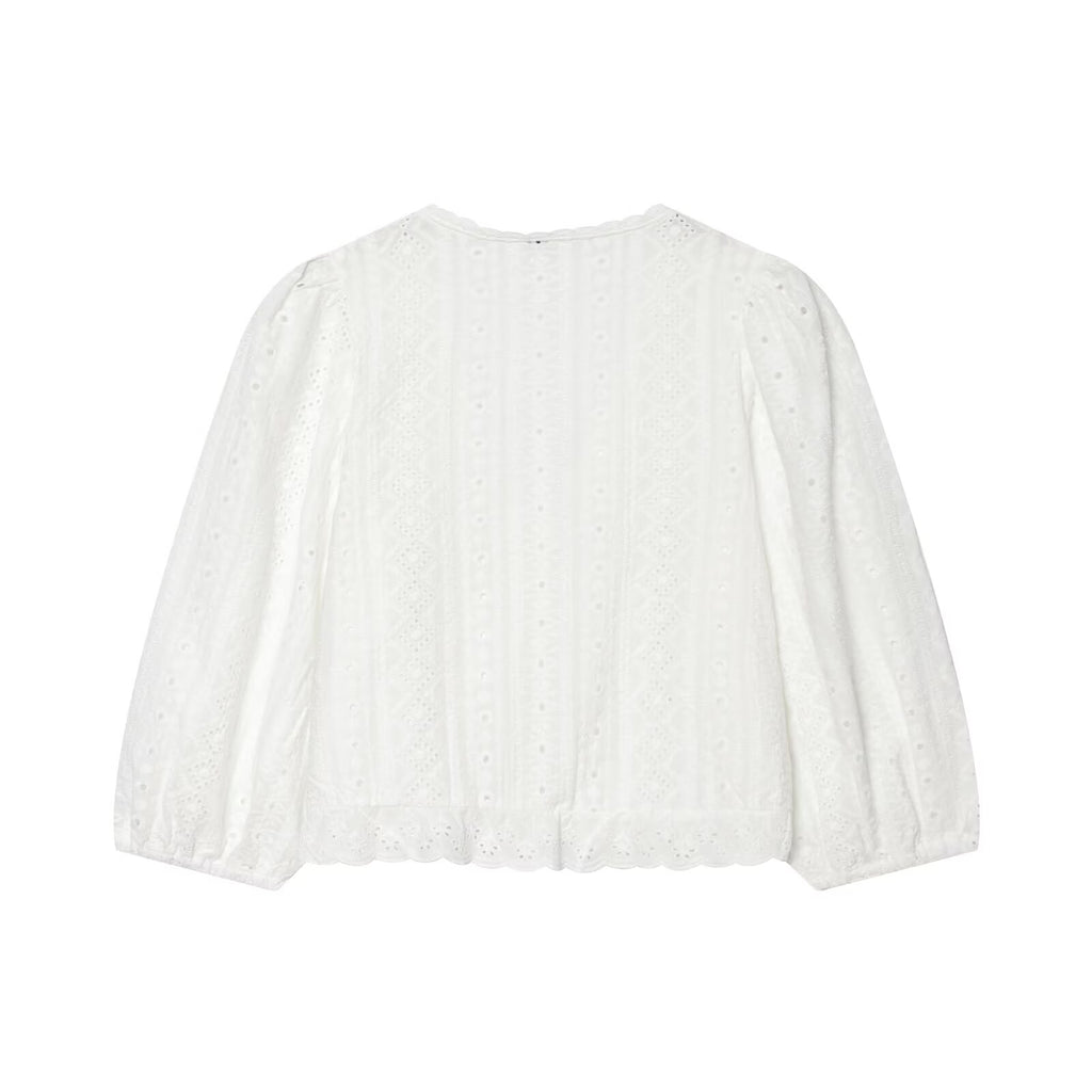 Women Clothing Summer Casual Long Sleeve V neck Hollow Out