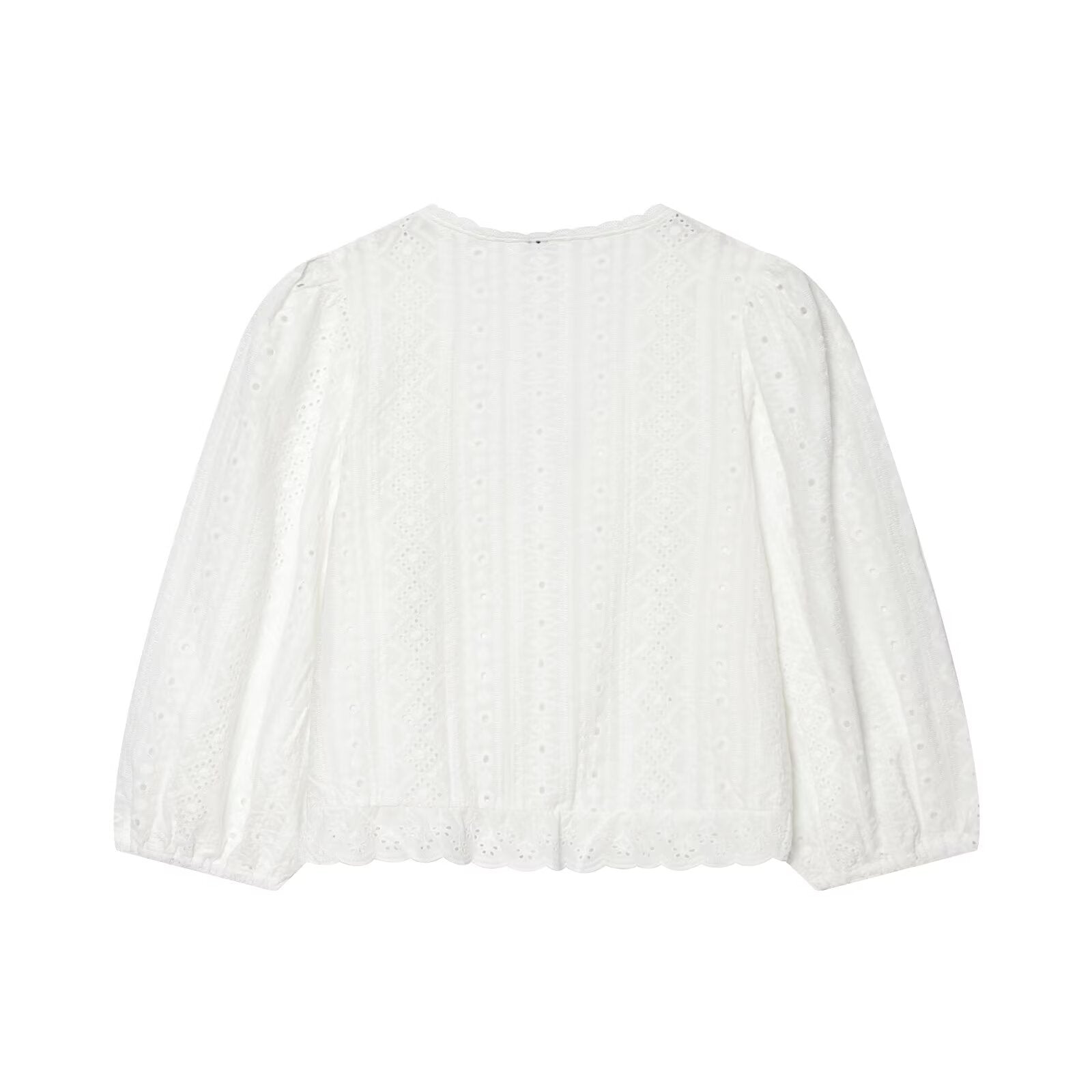 Women Clothing Summer Casual Long Sleeve V neck Hollow Out