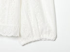 Women Clothing Summer Casual Long Sleeve V neck Hollow Out