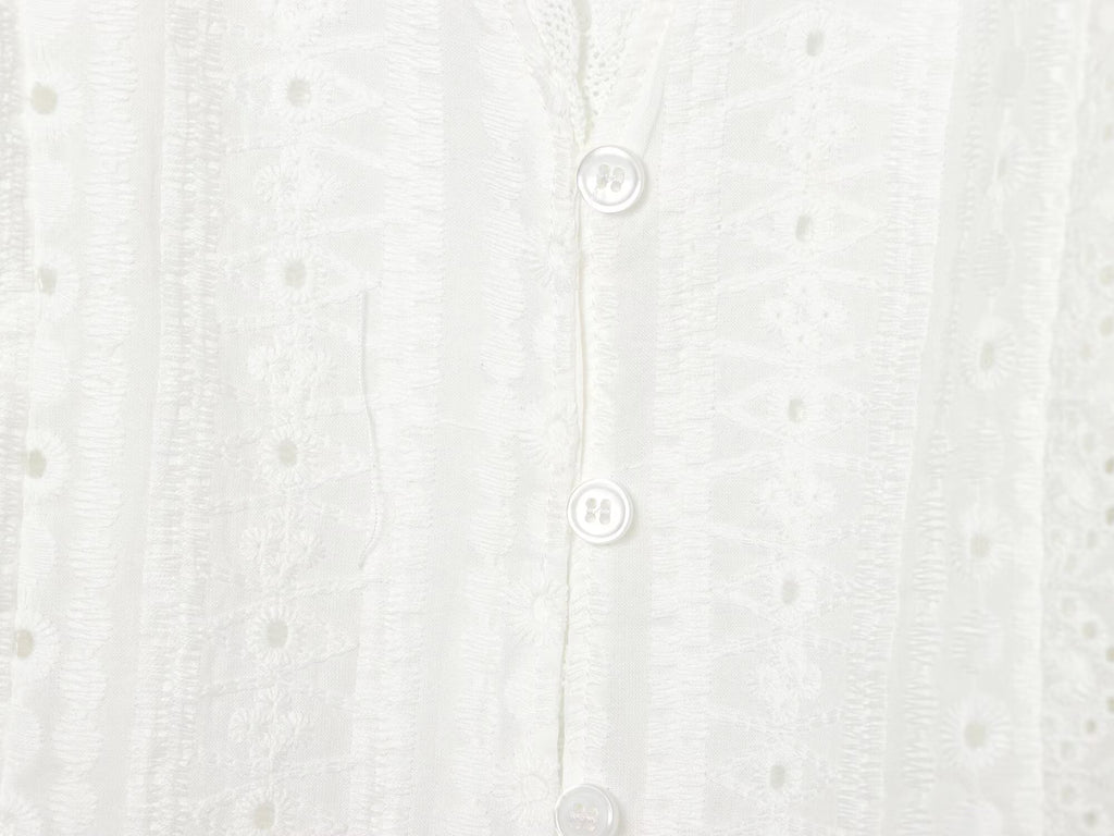 Women Clothing Summer Casual Long Sleeve V neck Hollow Out