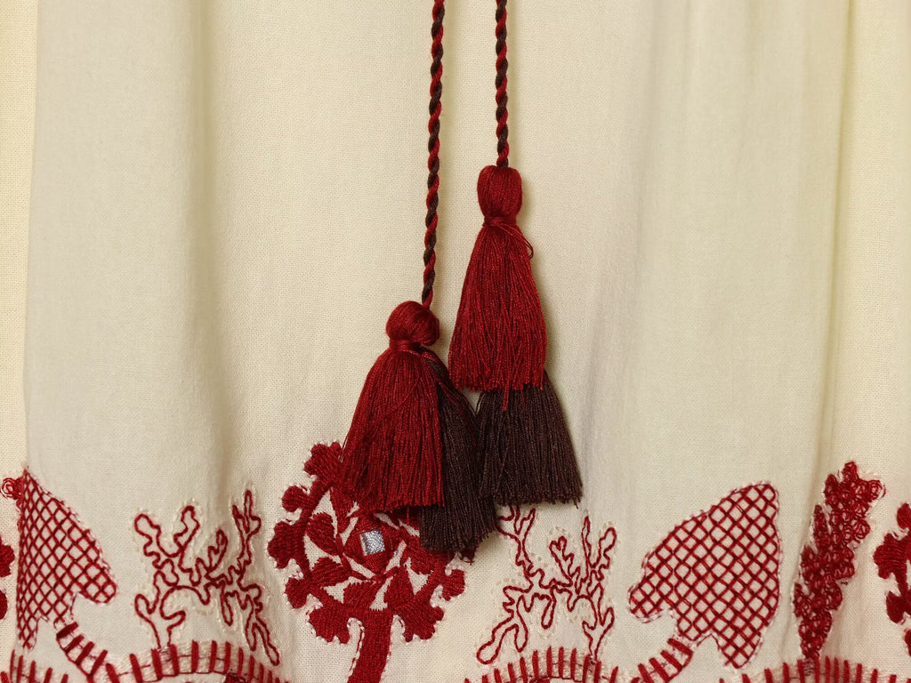 Summer Women Casual Loose All Match Embroidery Tassel Shirt