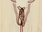 Summer Women Casual Loose All Match Embroidery Tassel Shirt