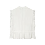 Summer Women Casual Loose All Match Laminated Embroidered