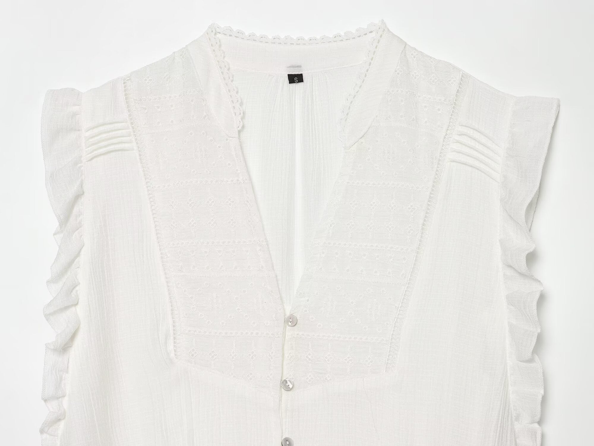 Summer Women Casual Loose All Match Laminated Embroidered