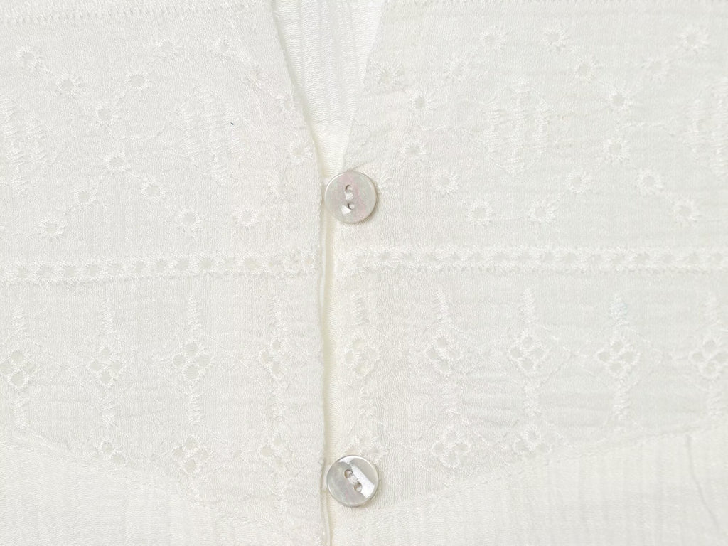 Summer Women Casual Loose All Match Laminated Embroidered