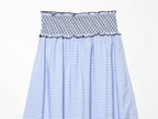 Women Clothing Summer Fashionable Lace Embroidered Plaid Midi Skirt