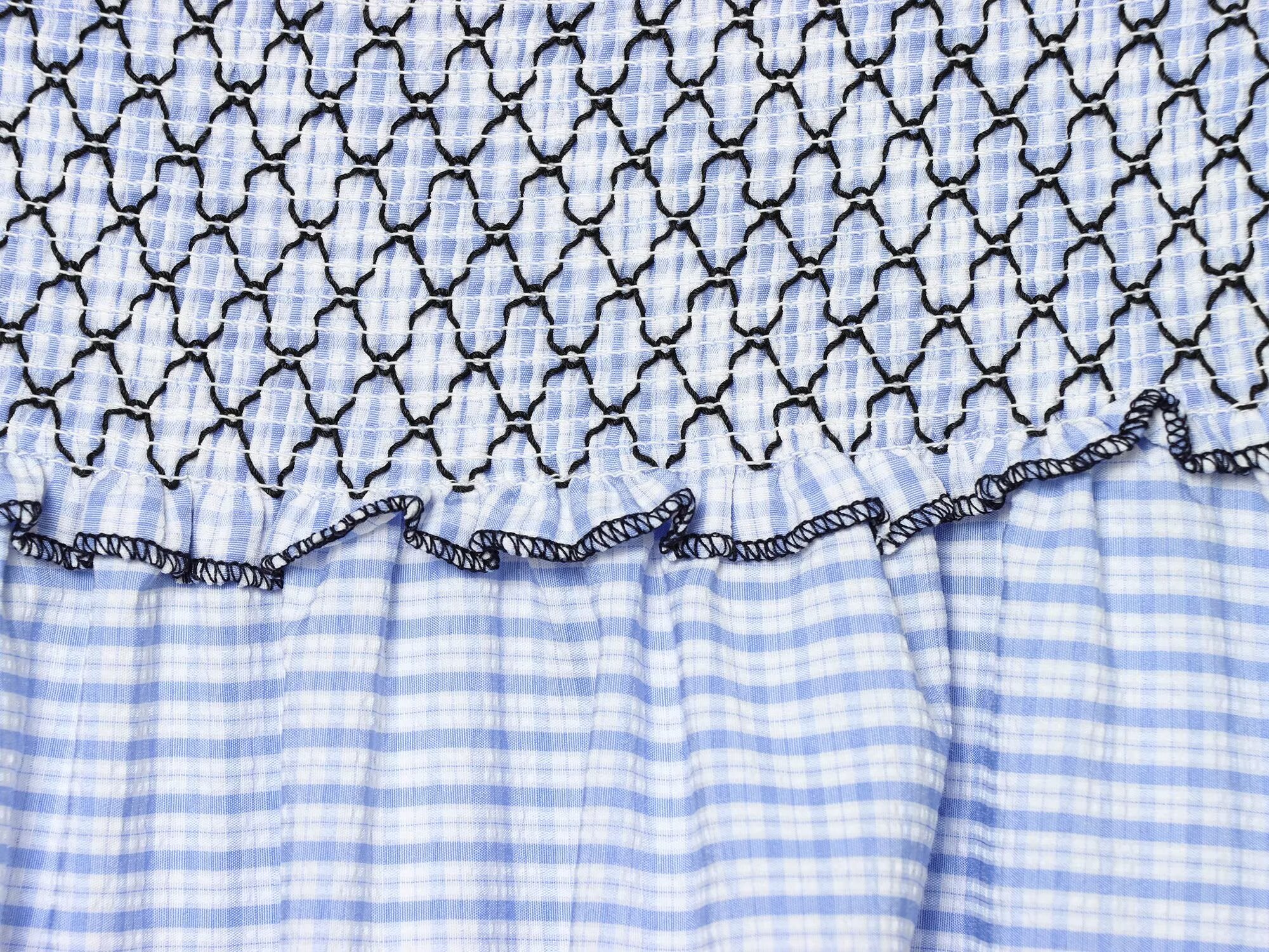 Women Clothing Summer Fashionable Lace Embroidered Plaid Midi Skirt