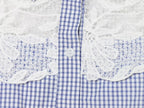 Summer Women Clothes Sweet Spicy Cinched Sleeveless Collared Lace Stitching Small Plaid Shirt