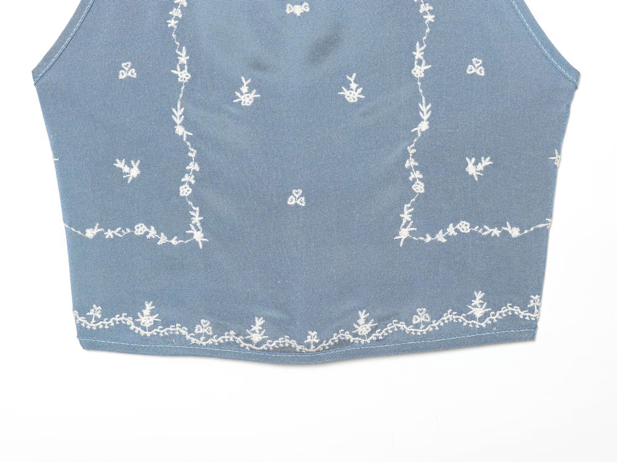 Women Clothing Summer Backless SL Embroidered Hanging