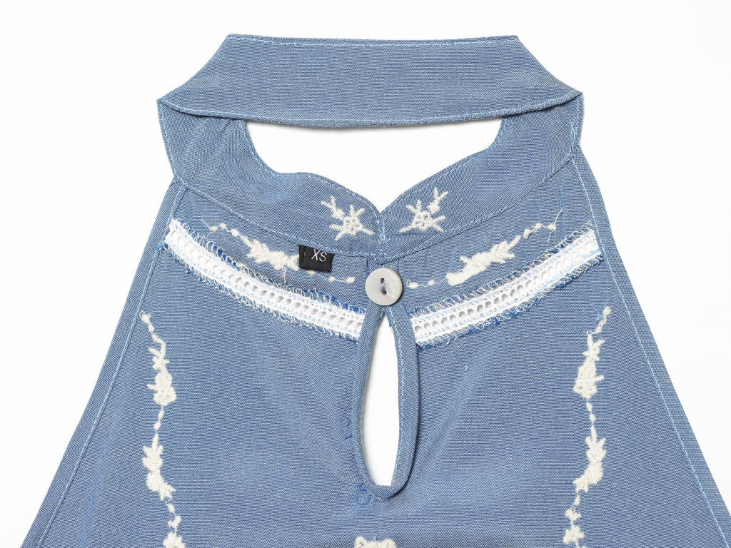 Women Clothing Summer Backless SL Embroidered Hanging