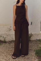 Summer Women Sexy Embroidery Backless Top Pants Sets