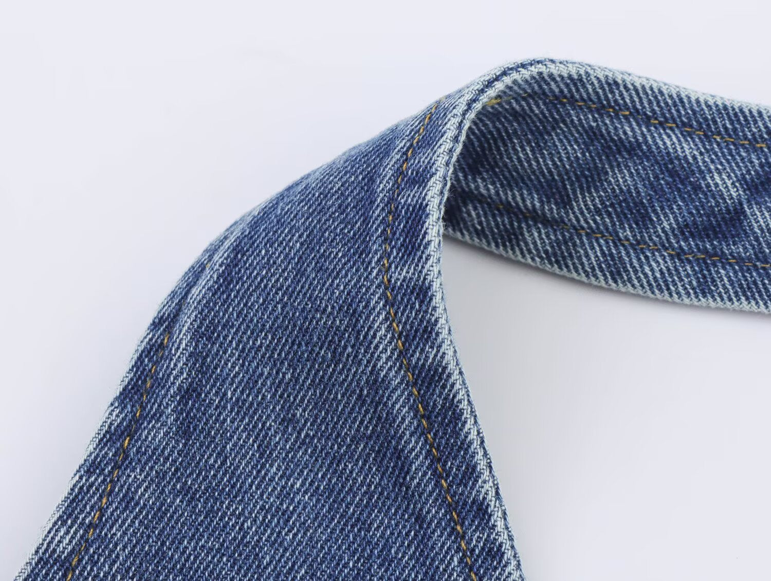 Women Clothing Summer V neck Single Breasted Denim Backless