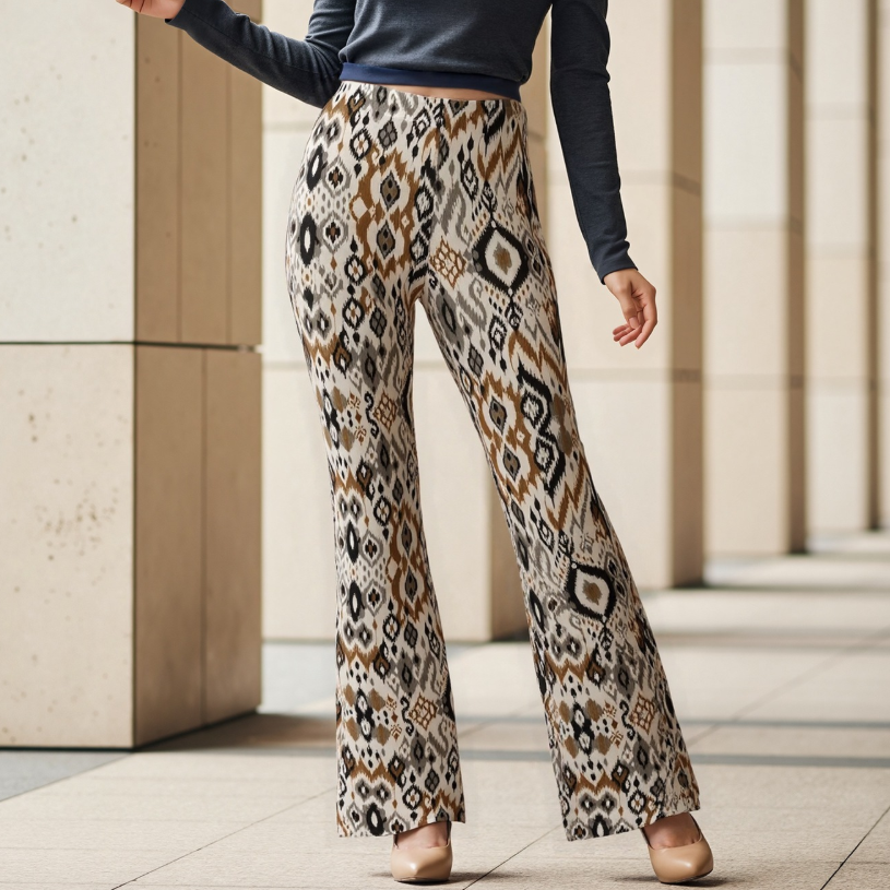 Aztec Pattern Printing Skinny Sheath Micro Pull Split Women