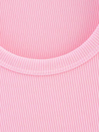 Women Summer Ribbed Tank Top With Round Neck Camis