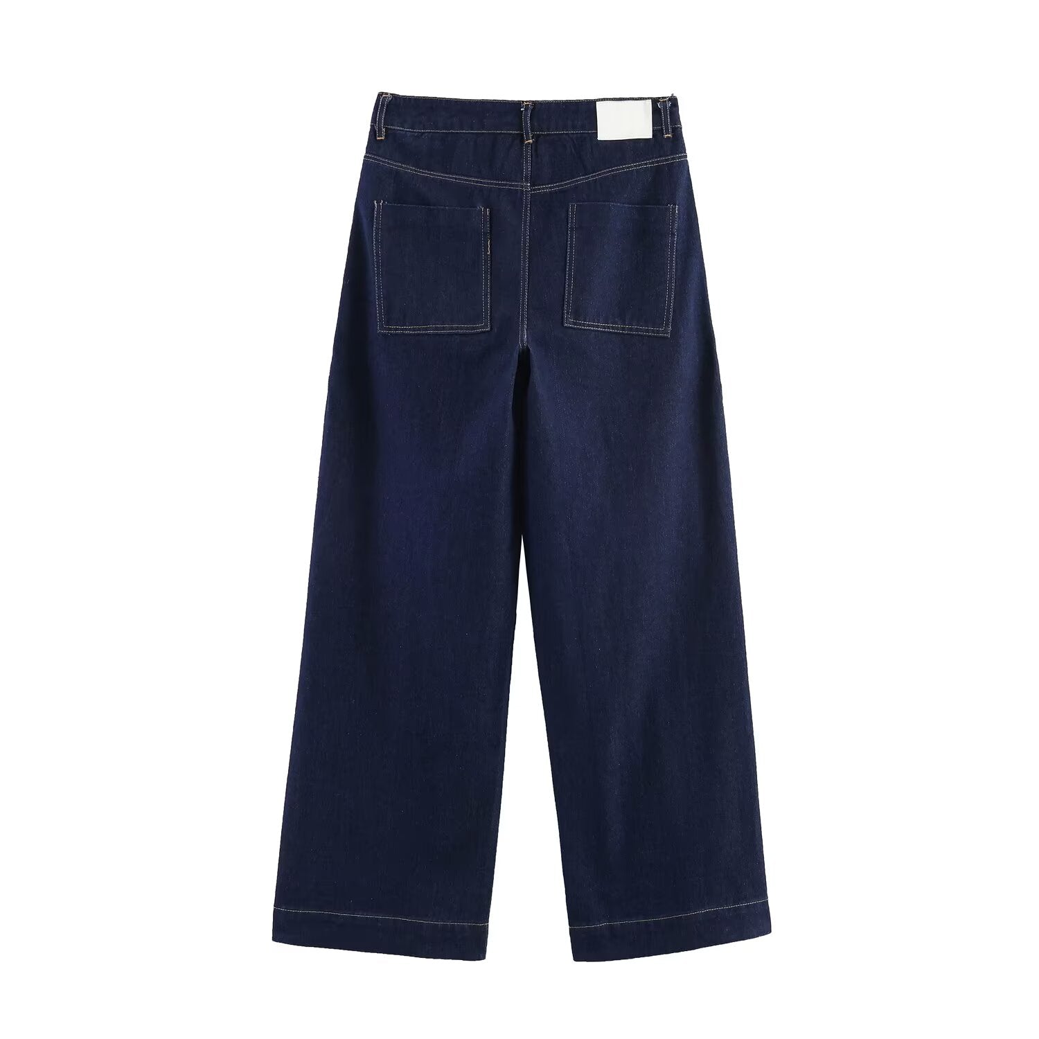 Women Clothing Long Sleeve Collared Denim Jacket Trousers