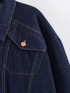 Women Clothing Long Sleeve Collared Denim Jacket Trousers