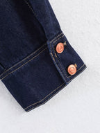 Women Clothing Long Sleeve Collared Denim Jacket Trousers