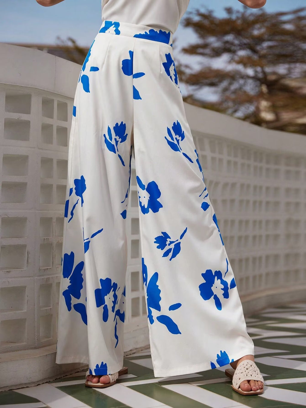 Women Printed Wide Leg Pants