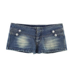 Women Clothing Top Close Fitting Denim Jacket Mini Shorts Sets