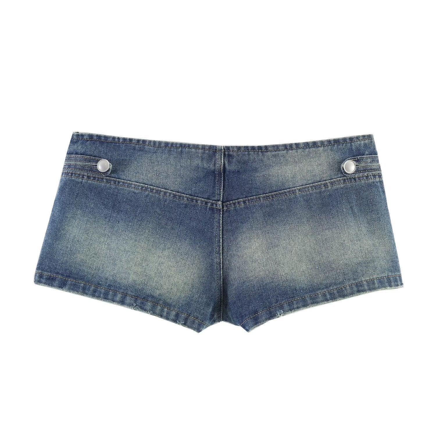 Women Clothing Top Close Fitting Denim Jacket Mini Shorts Sets