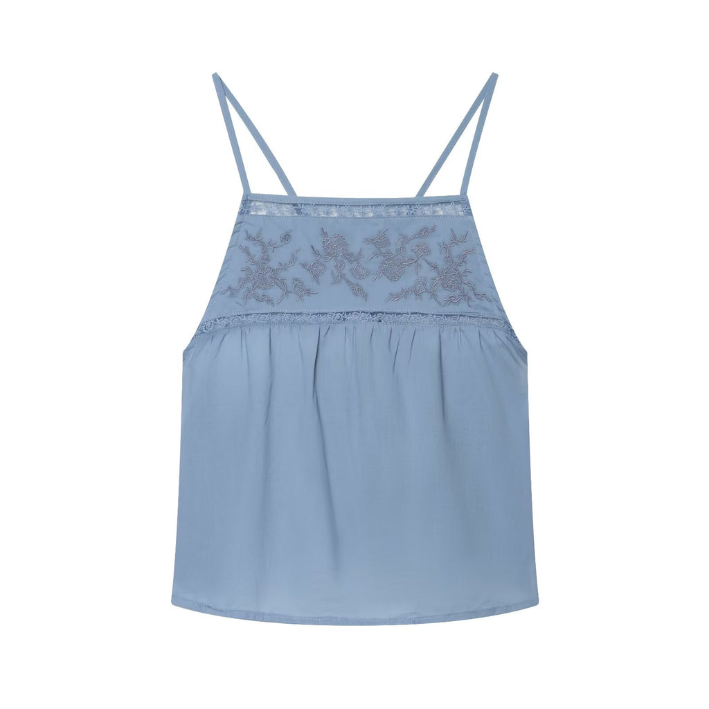 Women's Summer Women Sexy All Match Embroidered Strap Top