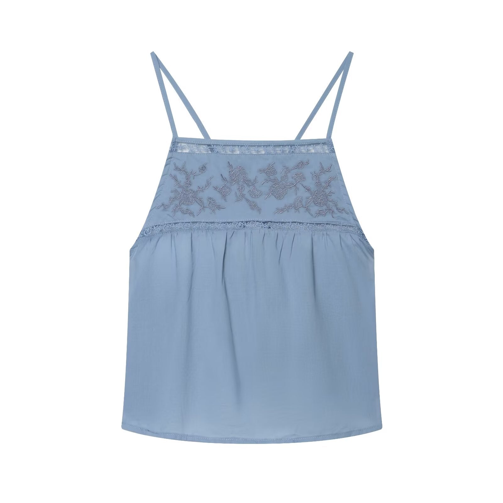 Women's Summer Women Sexy All Match Embroidered Strap Top