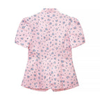 Women Clothing All Match Casual Printed Stand Collar Short