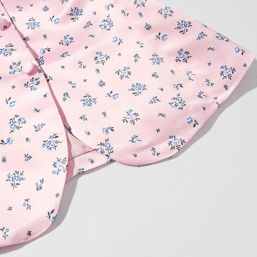 Women Clothing All Match Casual Printed Stand Collar Short