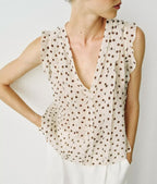 Women Clothing Summer French Simple Polka Dot Printed V