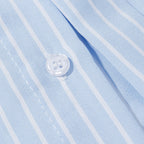Blue Striped Shirt for Women French High Sense Bow Bandage