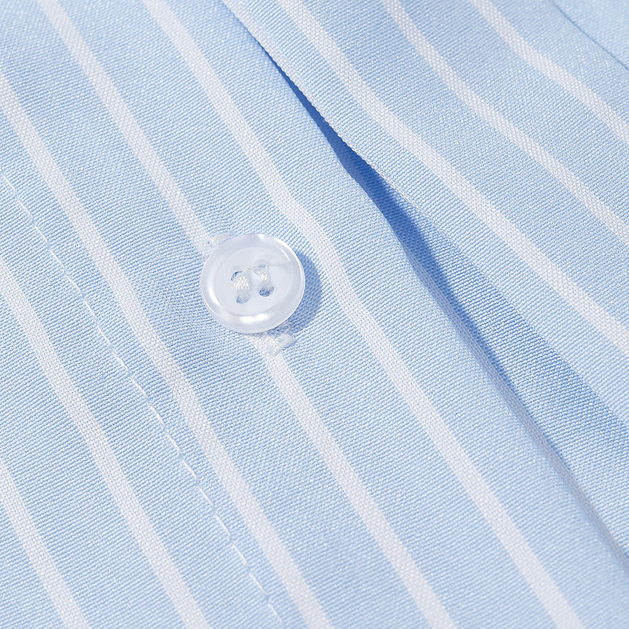 Blue Striped Shirt for Women French High Sense Bow Bandage