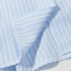 Blue Striped Shirt for Women French High Sense Bow Bandage