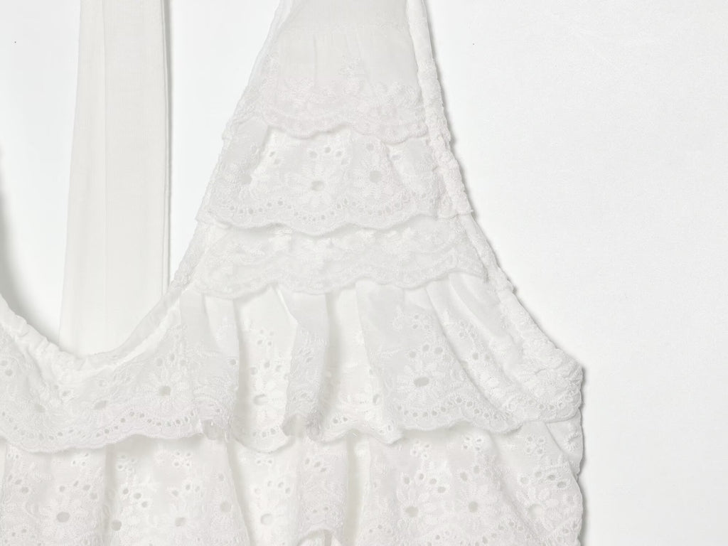 Sexy Halter Lace up Laminated Decoration Short Top Sling