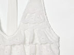 Sexy Halter Lace up Laminated Decoration Short Top Sling