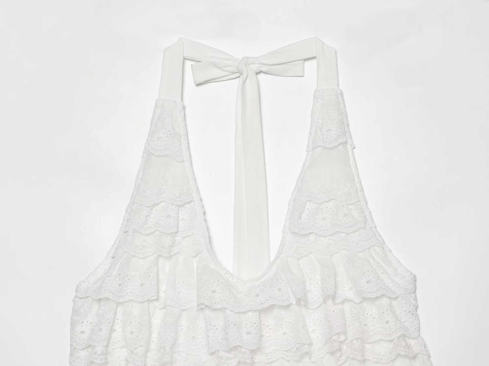 Sexy Halter Lace up Laminated Decoration Short Top Sling
