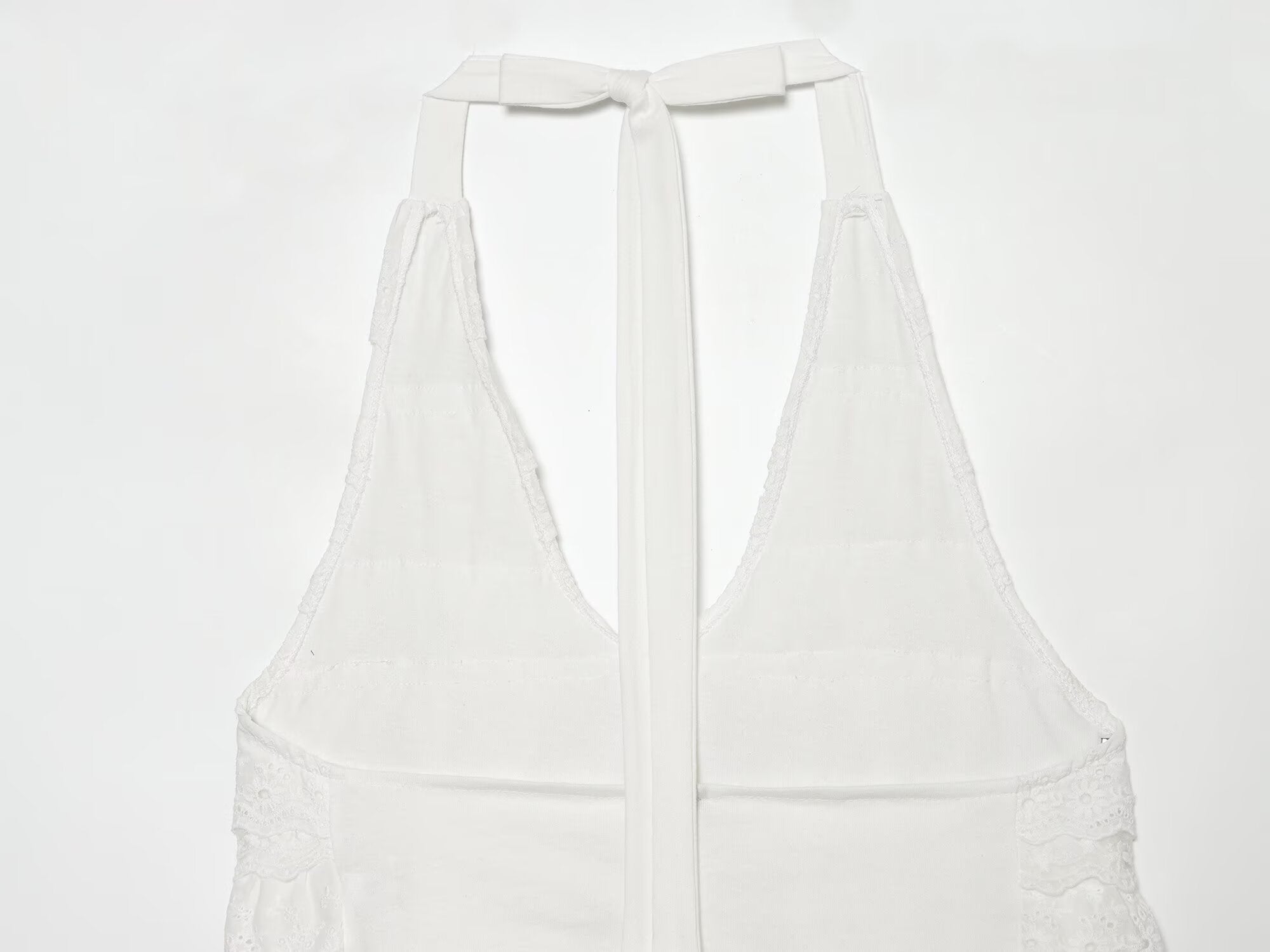 Sexy Halter Lace up Laminated Decoration Short Top Sling