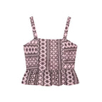 Women Clothing Summer Embroidered Waist Trimming Spaghetti Straps Top Wide Leg Pants