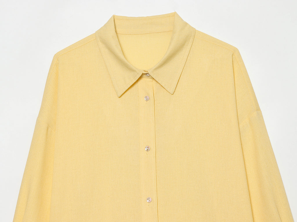 Women Clothing Summer Casual Loose All Match Goose Yellow