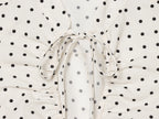 Spring Elegant Polka Dot Puff Sleeve Poplin Bowknot